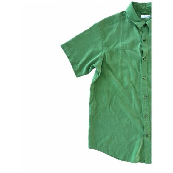 Columbia Men's Green Short Sleeve Button Up Shirt Size L Outdoor Hiking Fishing - Picture 2 of 7